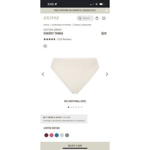 SKIMS cotton jersey cheeky tanga